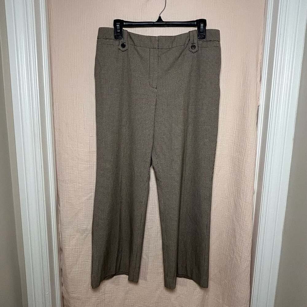 Ann Taylor Petites Dress Pants Size 12P Brown Black Houndstooth